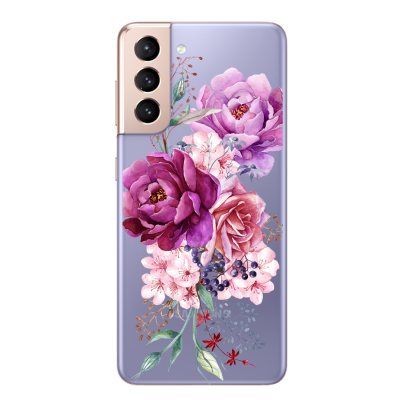 Husa Samsung Galaxy S21, Silicon Premium, BEAUTIFUL FLOWERS BOUQUET